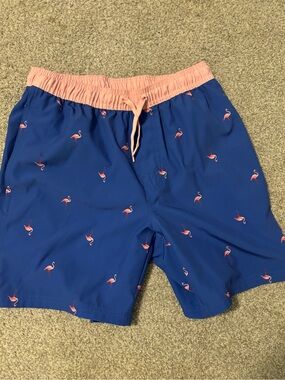 Old Navy Blue Athletic Shorts with Pink Elastic Waistband Size M